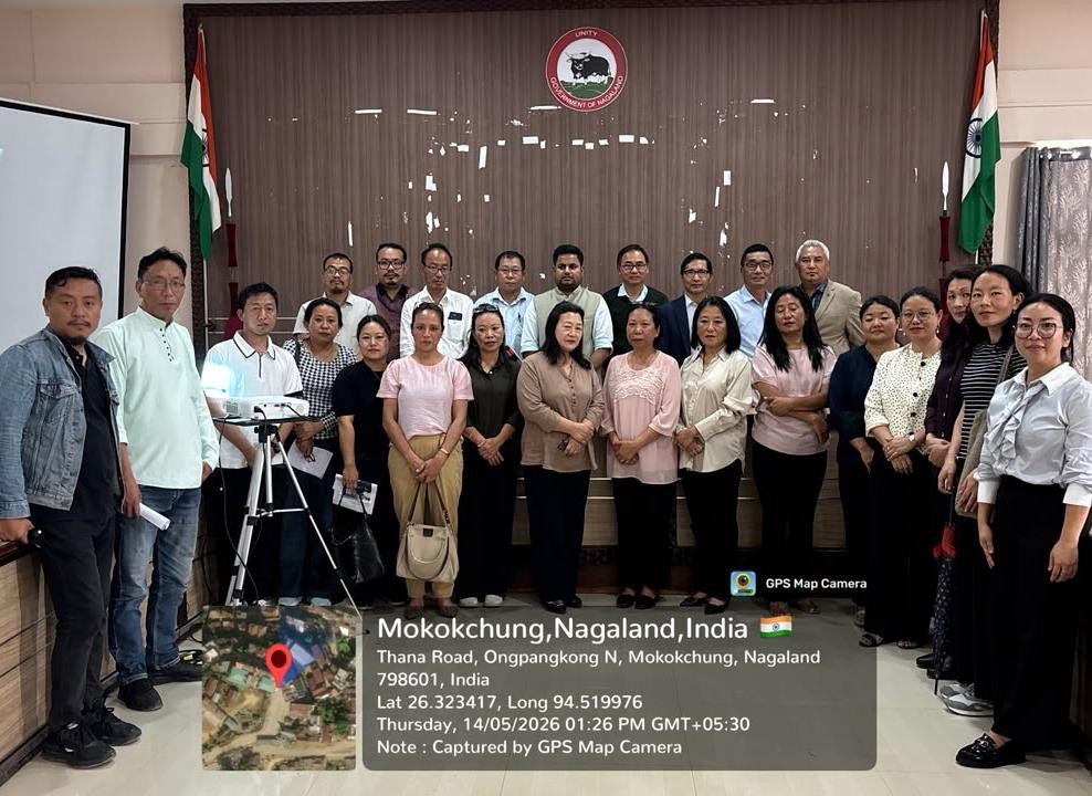 DC Ajit Kumar Verma, IAS, along with other officials during the meeting on “100 Days Ayushman Student Coverage Mission: Registration and Card Generation Camp” held at the DC’s Conference Hall in Mokokchung on May 14. (NHM Mokokchung)